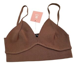 Miss Lola Chocolate Ribbed Bralette